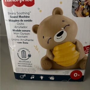 Fisher-Price Beige Bear Sound Machine with Yellow Honey Chest